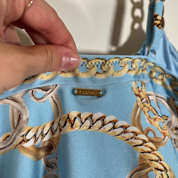 L'AGENCE Light Blue Chain Print Swimsuit - Picture 7 of 8
